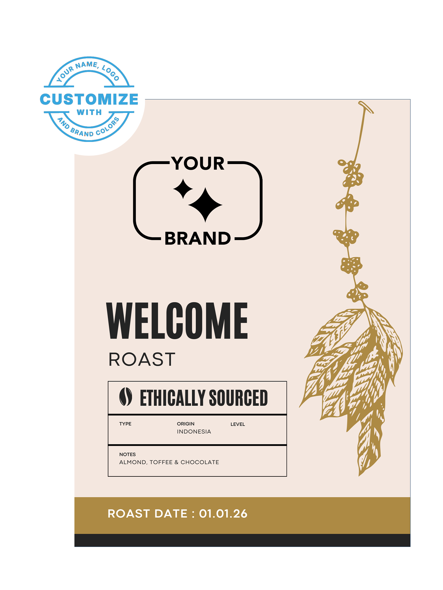 Custom Medium Roast Coffee, 12 oz. Bags (Choose Your Options)