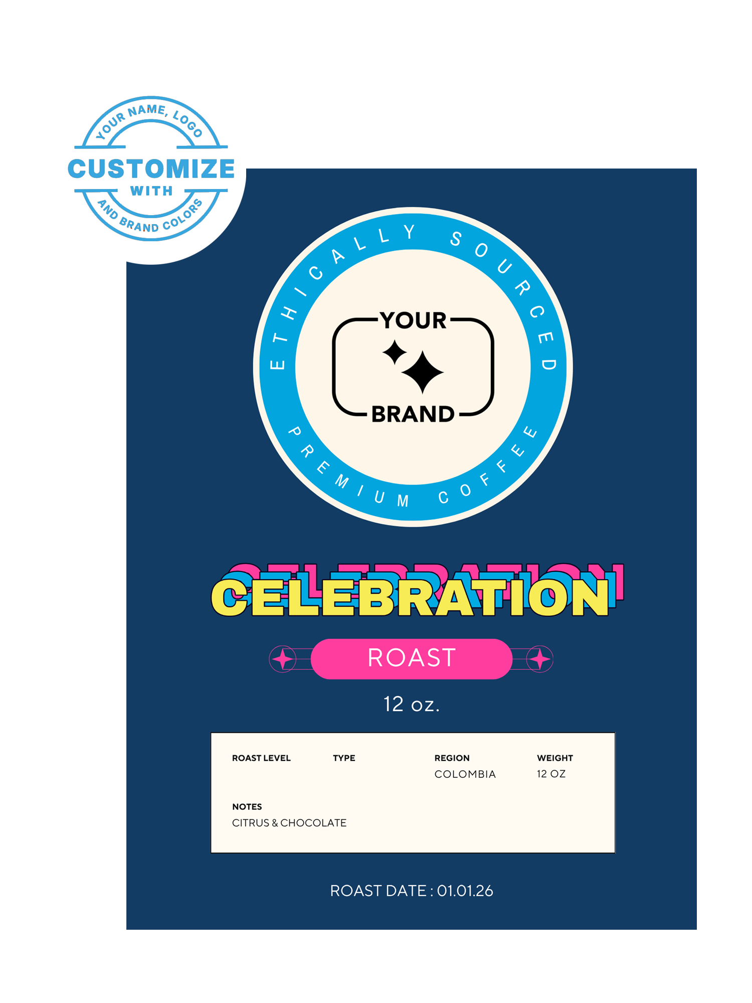 Custom Dark Roast Coffee, 12 oz. Bags (Choose Your Options)