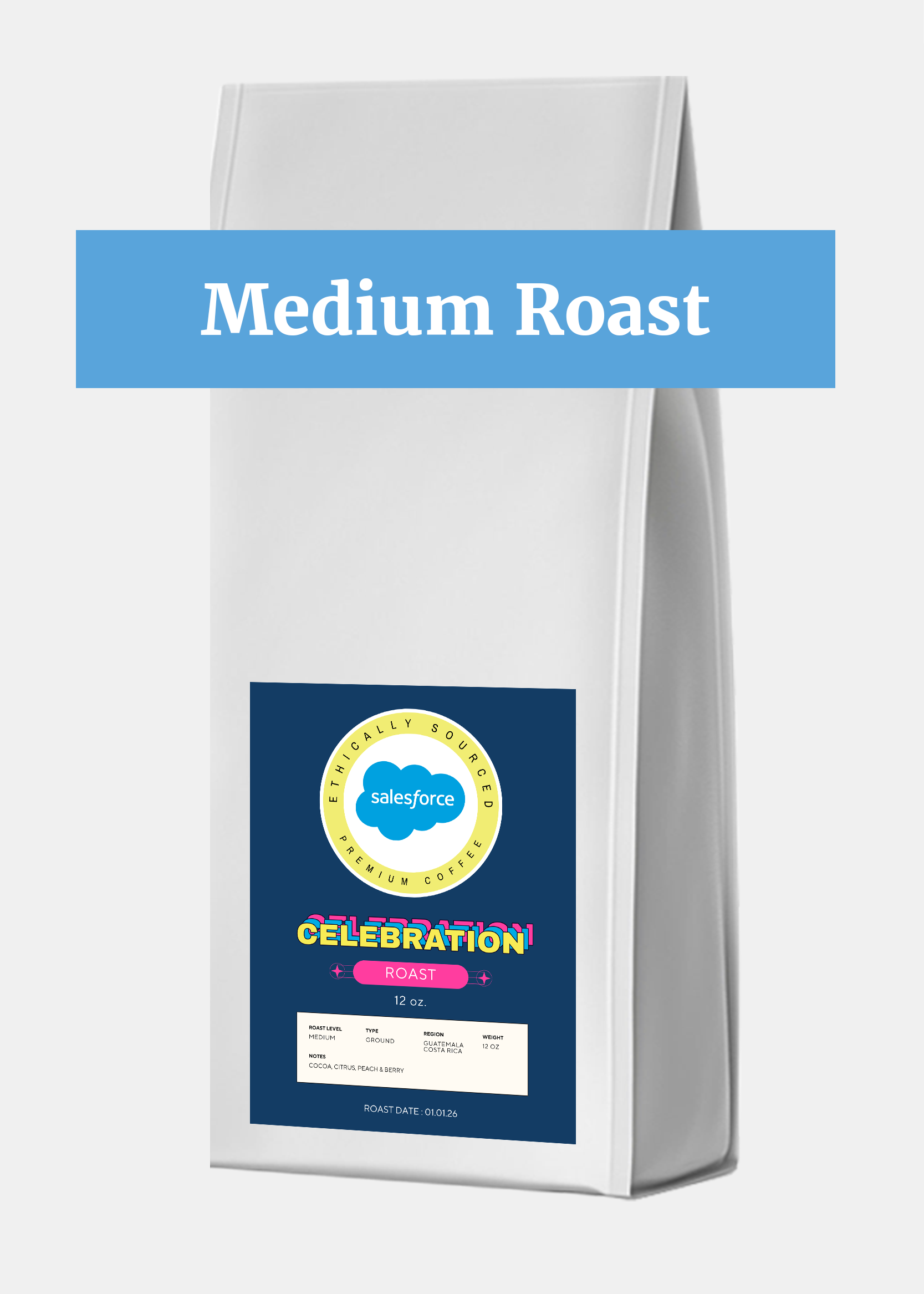 Custom Medium Roast Coffee, 12 oz. Bags (Choose Your Options)
