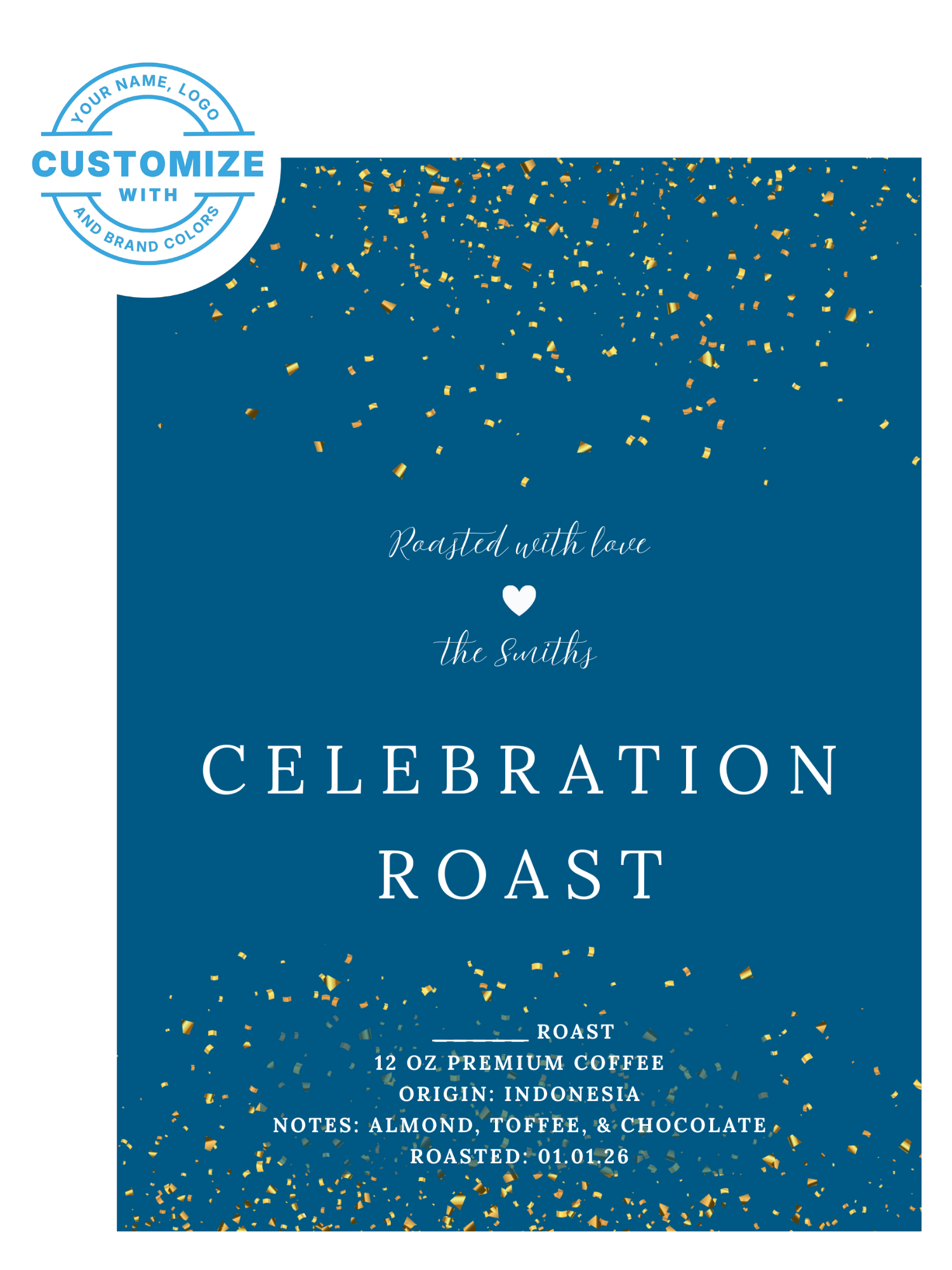 Custom Wedding Coffee, 12 oz. Bags (Choose Your Options)