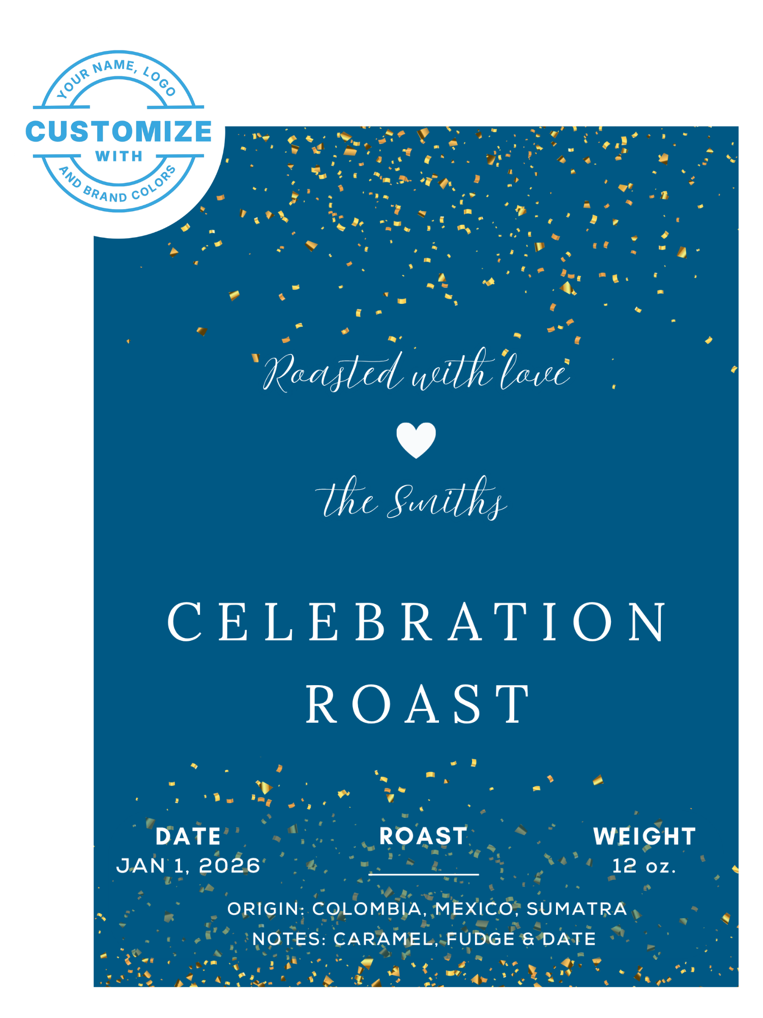 Custom Wedding Coffee, 12 oz. Bags (Choose Your Options)