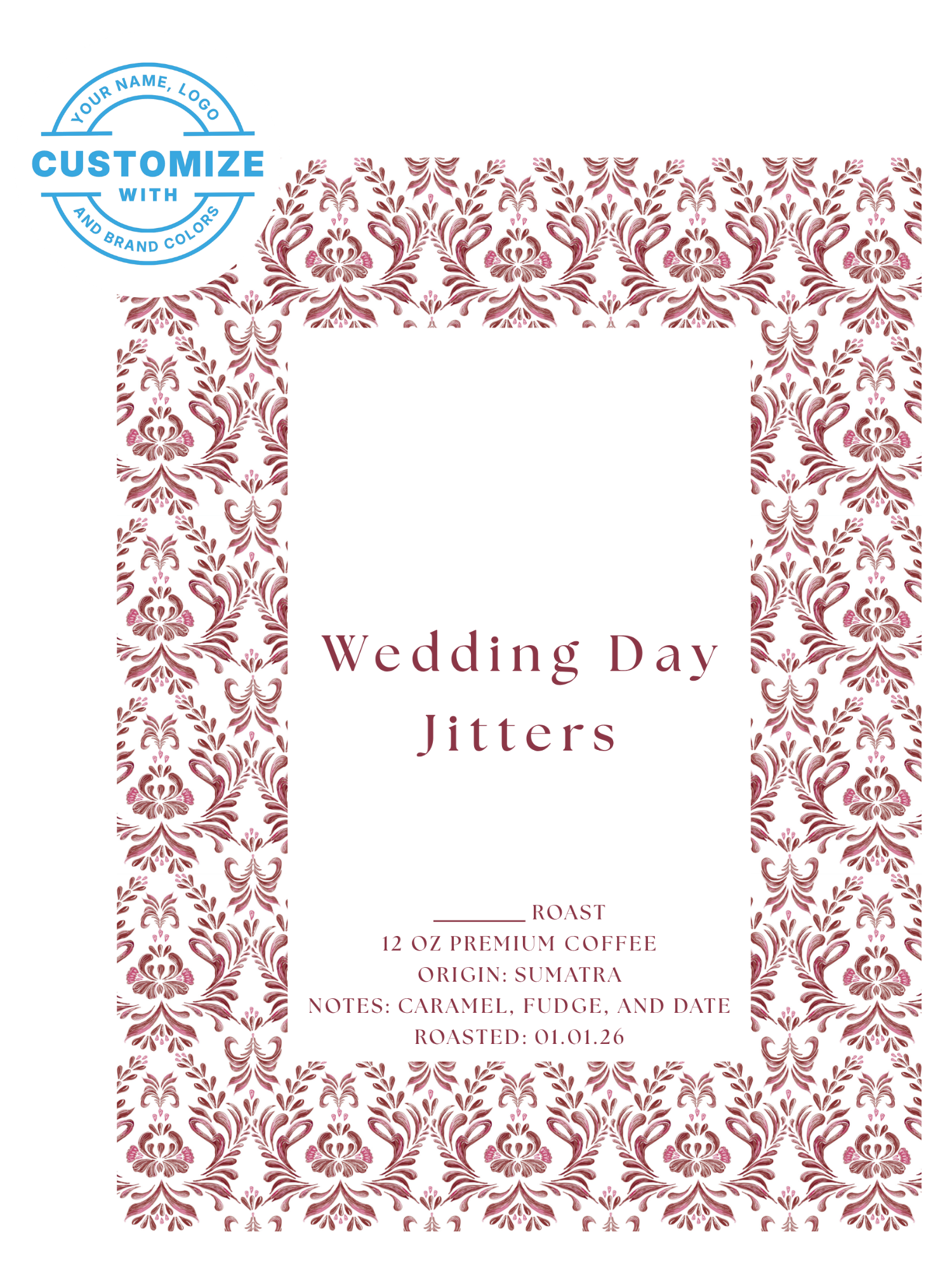 Custom Wedding Coffee, 12 oz. Bags (Choose Your Options)