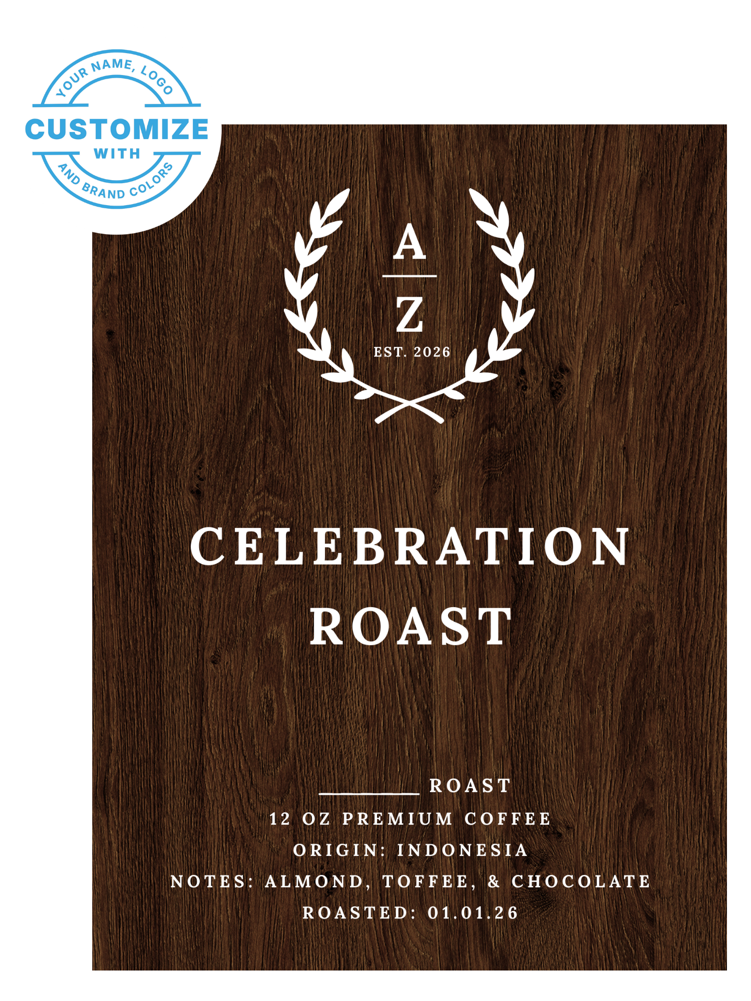 Custom Wedding Coffee, 12 oz. Bags (Choose Your Options)