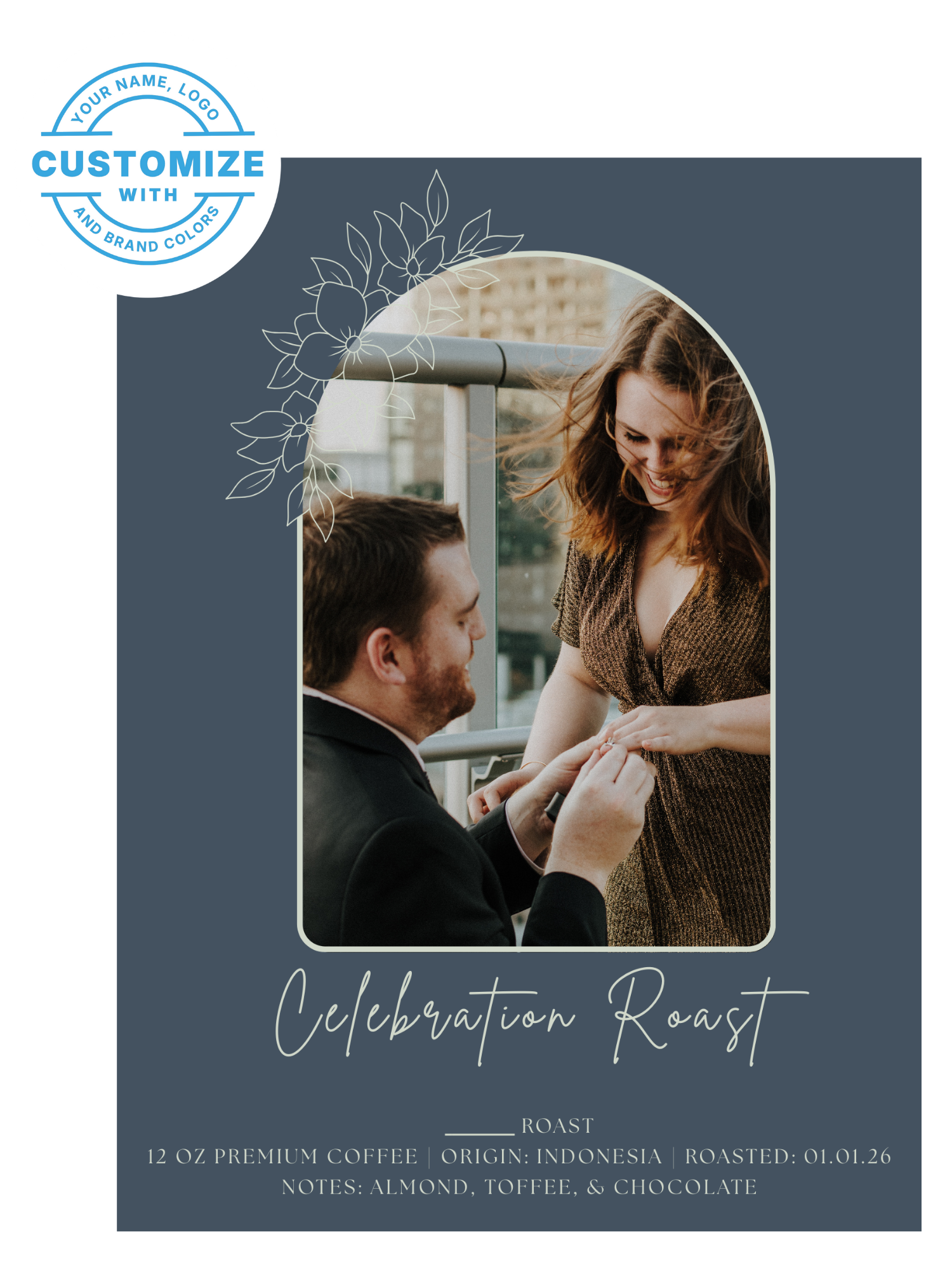 Custom Wedding Coffee, 12 oz. Bags (Choose Your Options)