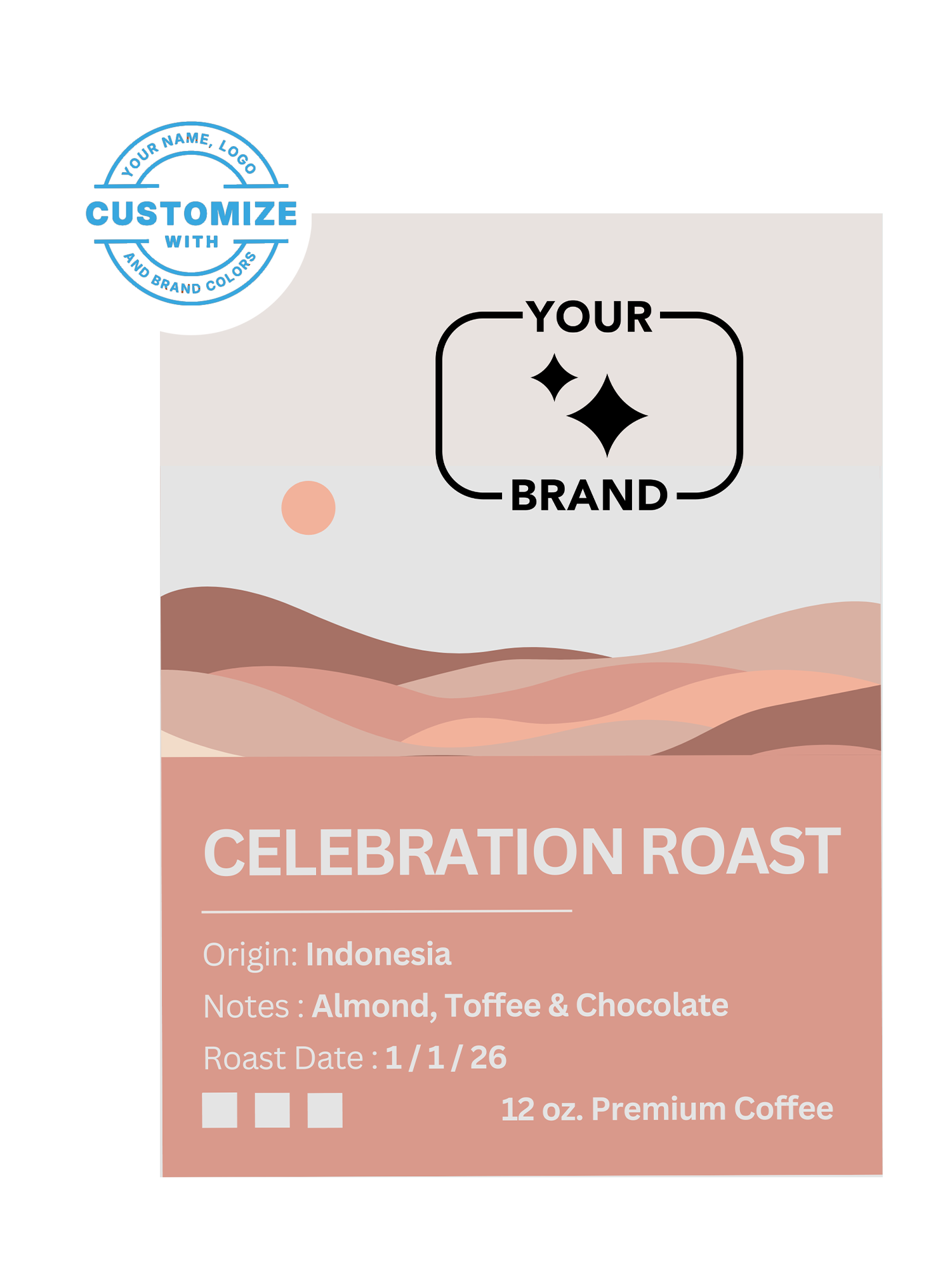 Custom Dark Roast Coffee, 12 oz. Bags (Choose Your Options)